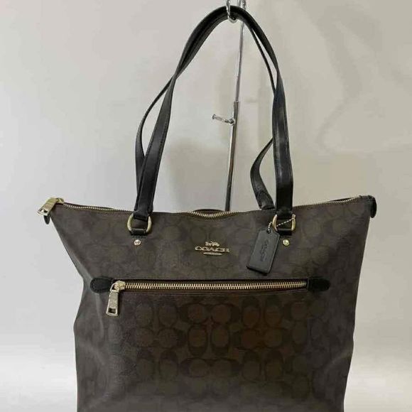 Coach Handbags - COACH Brown Black Monogram Designer Handbag Purse Tote Bag